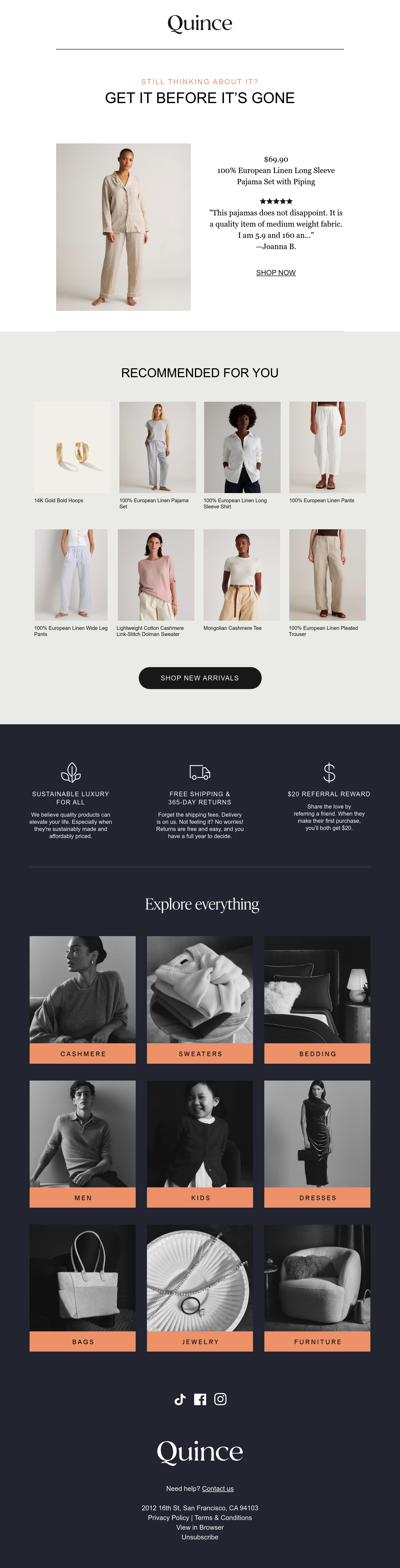 Email Inspiration from Quince Thumbnail Preview