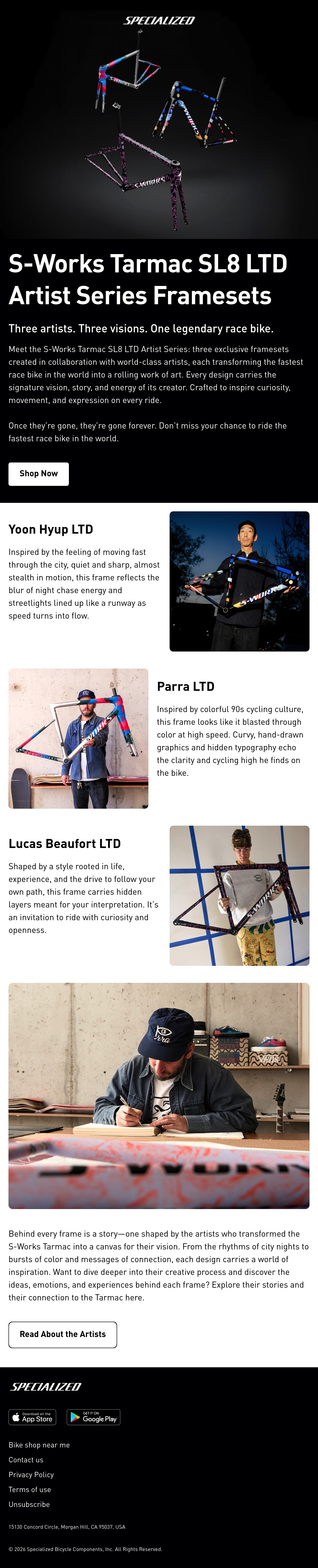 Email Inspiration from Specialized Bicycle Components Thumbnail Preview