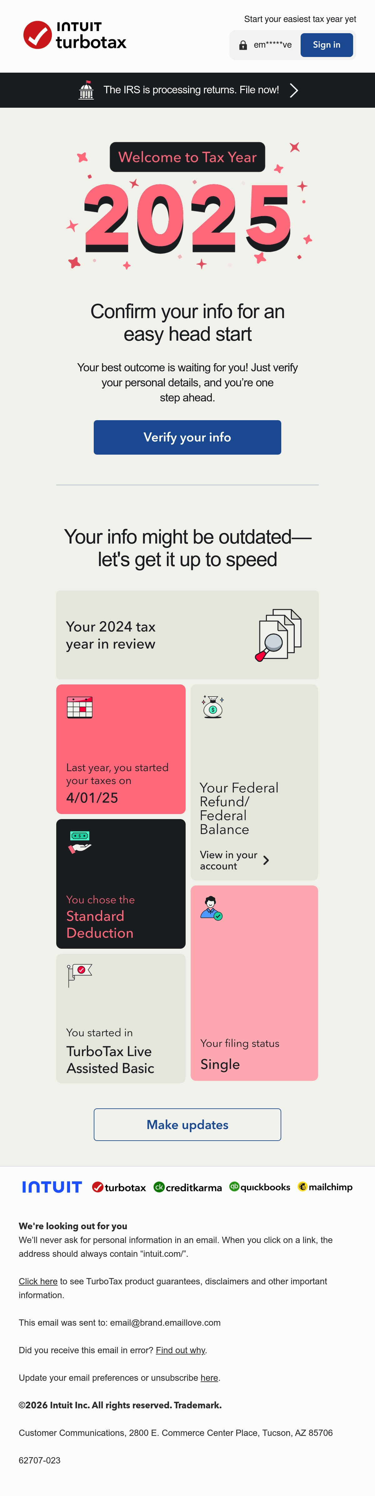 Email Inspiration from TurboTax Thumbnail Preview