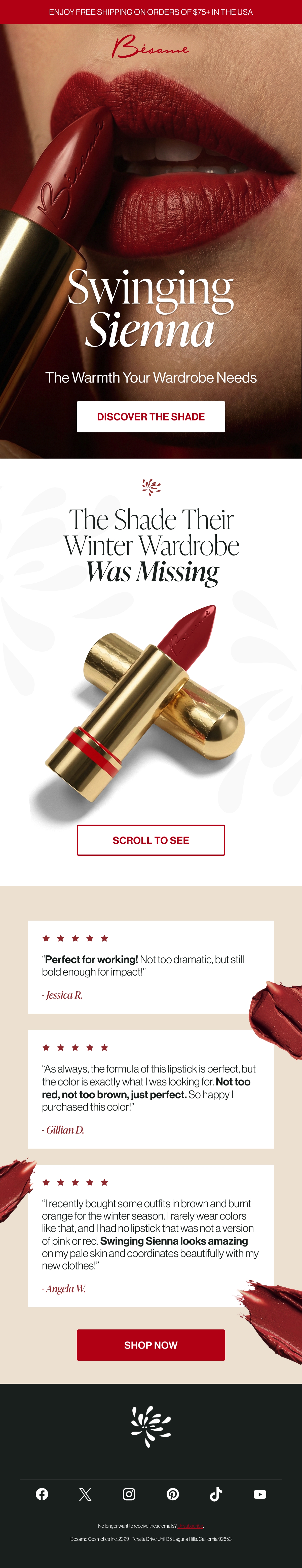 Email Inspiration from Bésame Cosmetics Thumbnail Preview