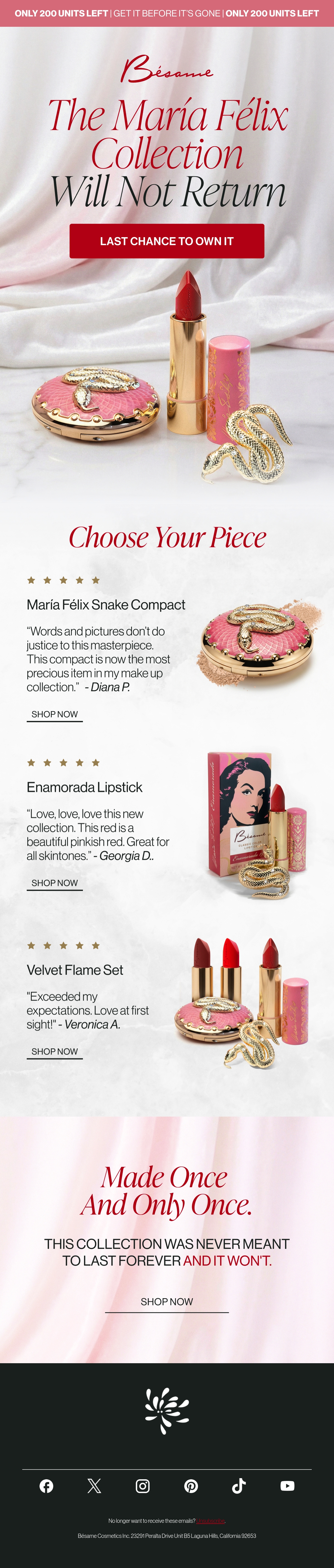 Email Inspiration from Bésame Cosmetics Thumbnail Preview