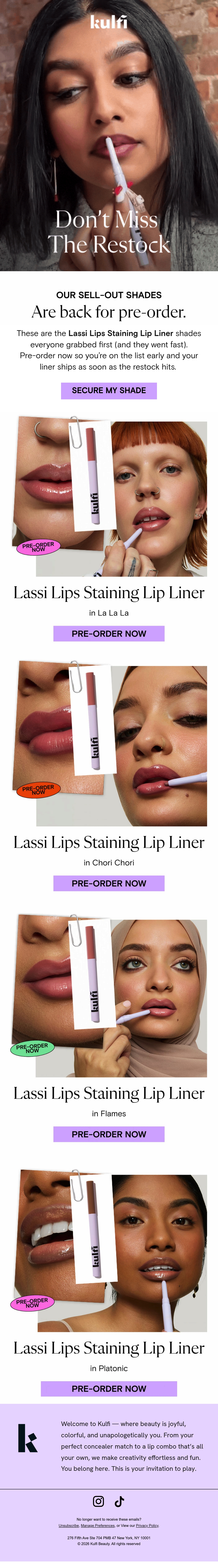 Email Inspiration from Kulfi Beauty Thumbnail Preview