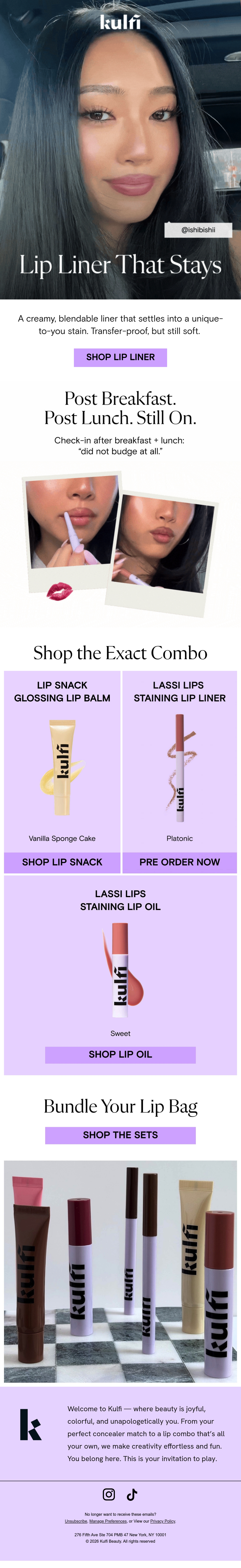 Email Inspiration from Kulfi Beauty Thumbnail Preview