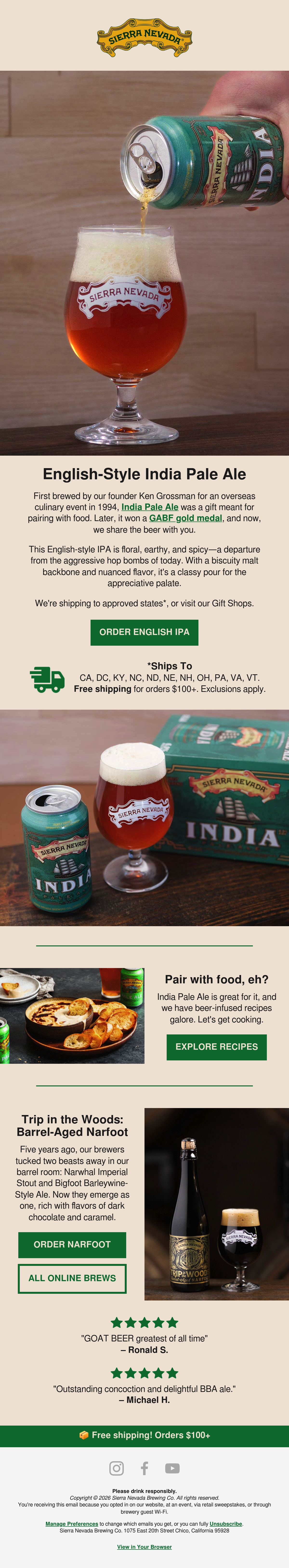 Email Inspiration from Sierra Nevada Brewing Co. Thumbnail Preview