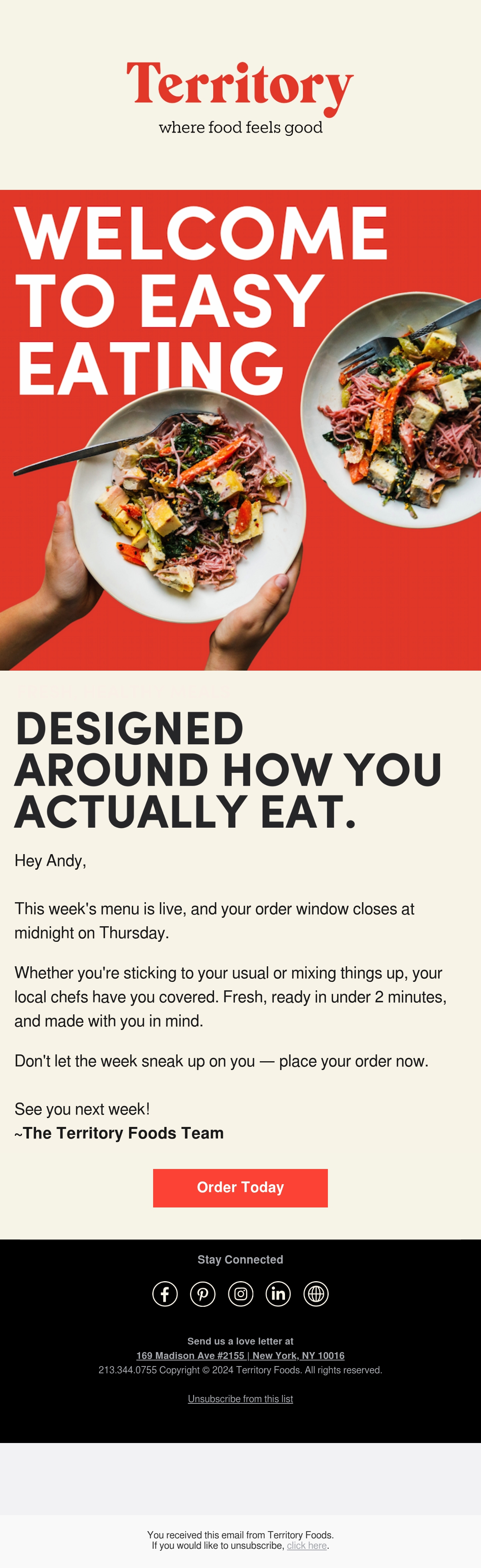 Email Inspiration from Territory Foods Thumbnail Preview