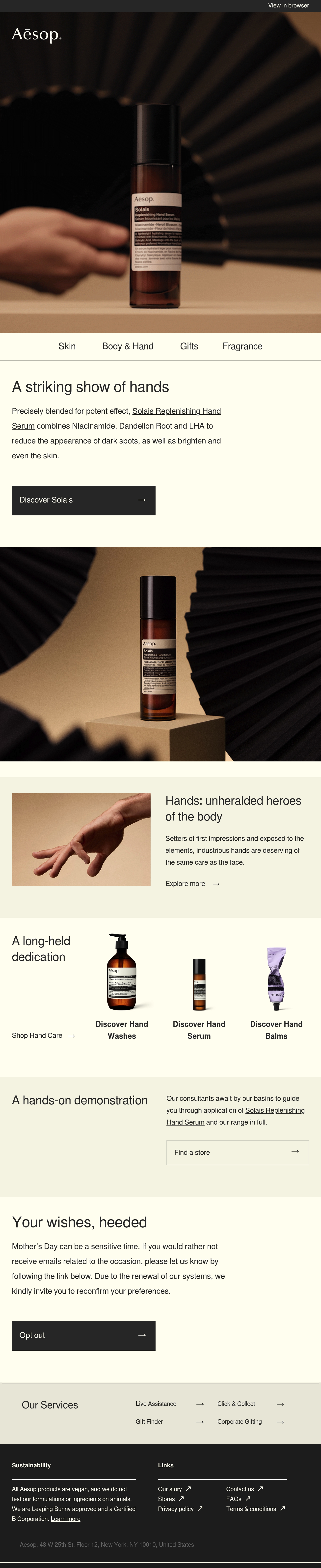 Email Inspiration from Aesop Thumbnail Preview