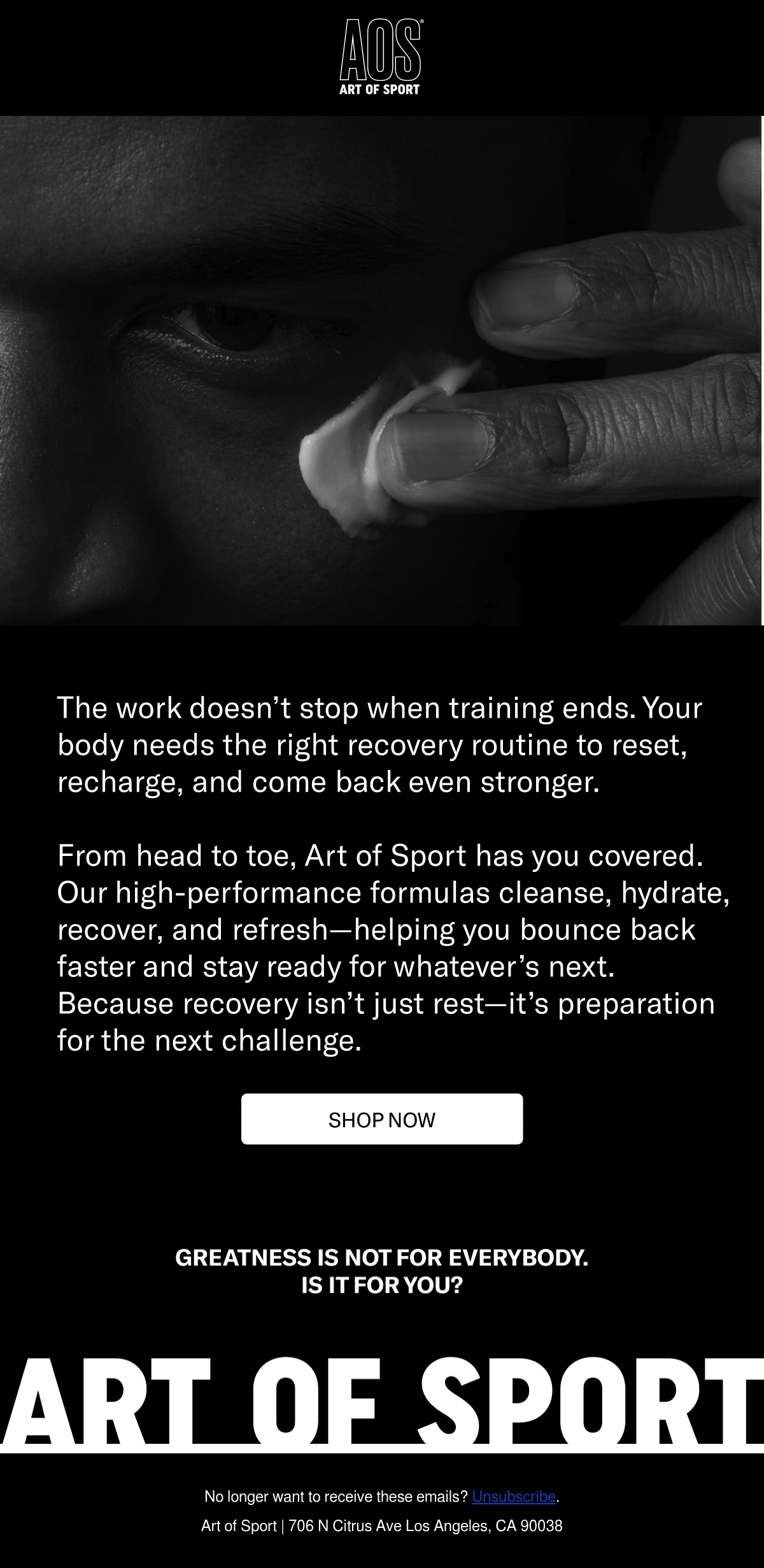 Email Inspiration from Art of Sport Thumbnail Preview