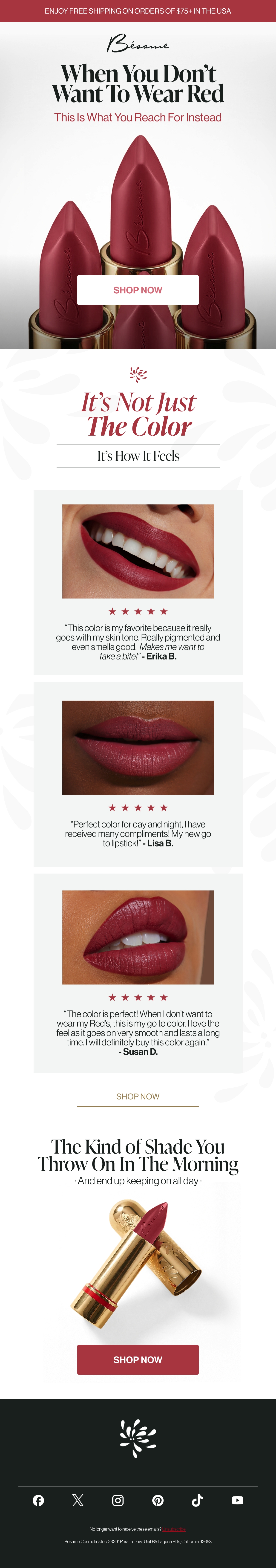 Email Inspiration from Bésame Cosmetics Thumbnail Preview