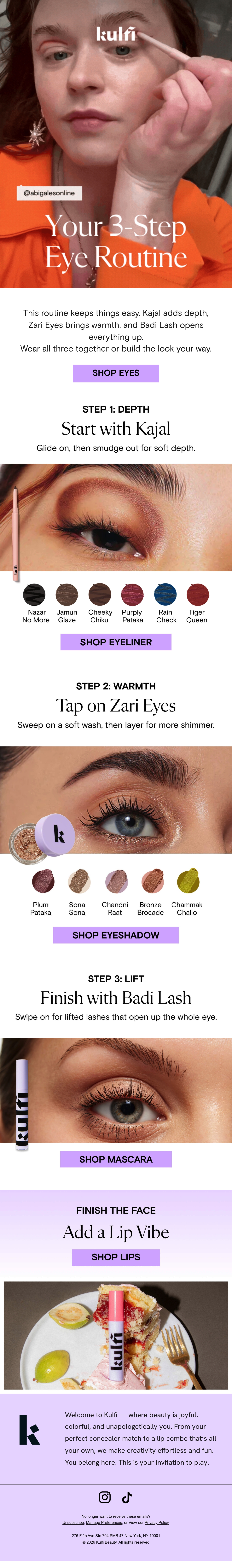Email Inspiration from Kulfi Beauty Thumbnail Preview