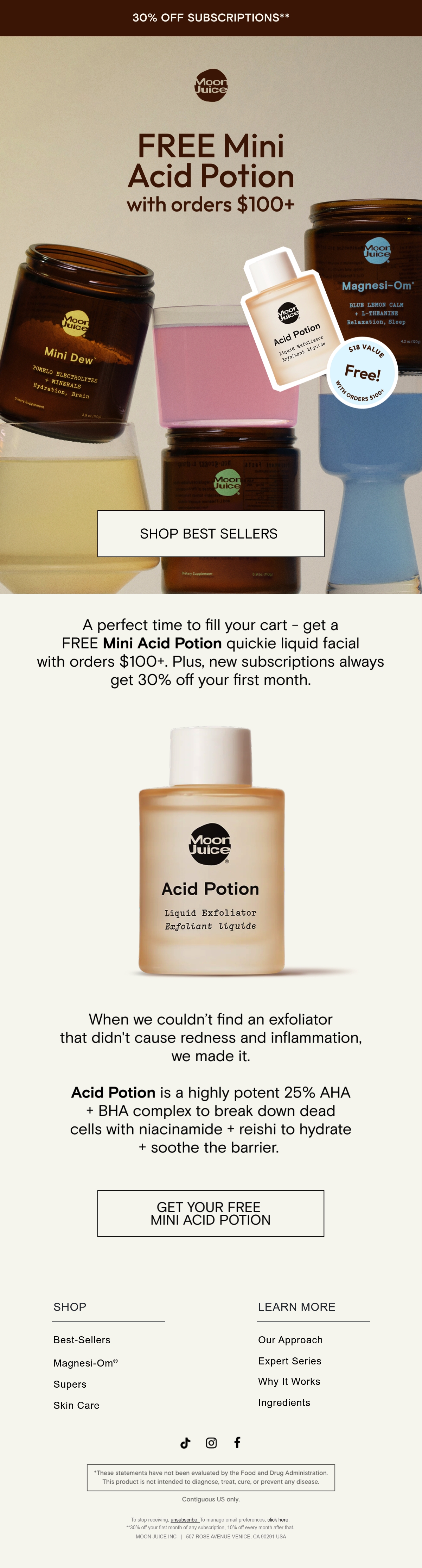 Email Inspiration from Moon Juice Thumbnail Preview