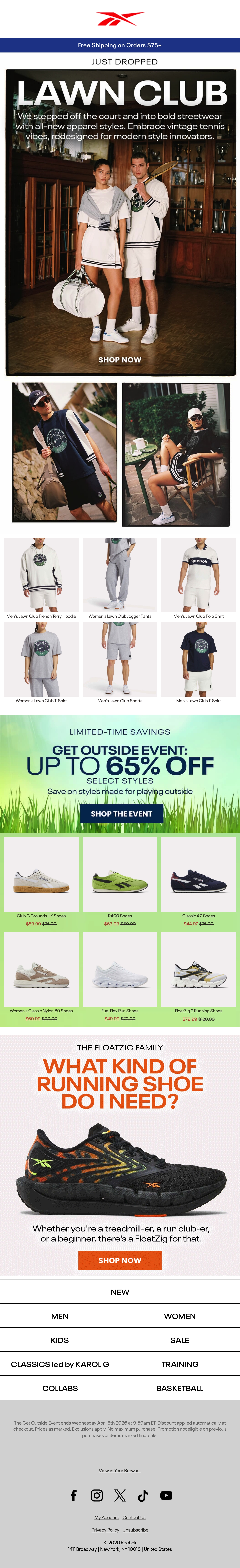 Reebok email: Kicked Out of the Country Club