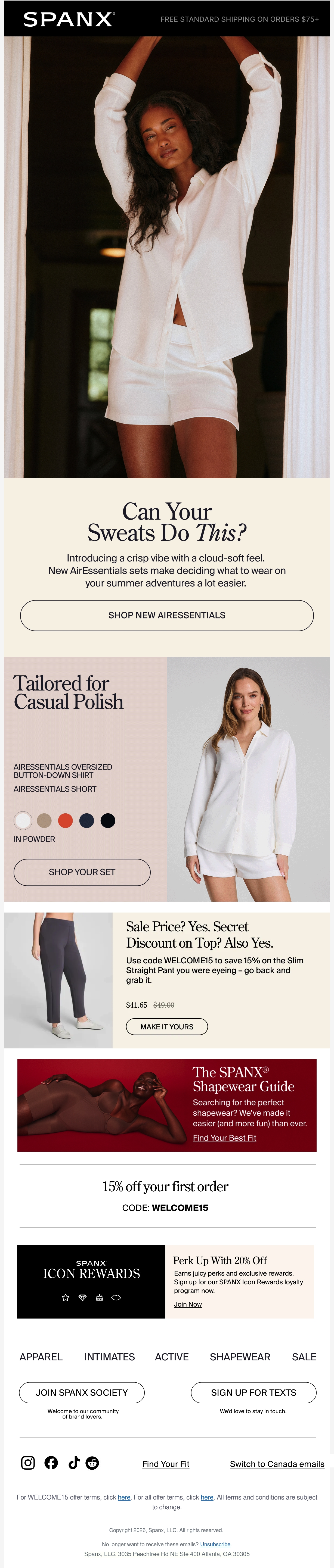 SPANX email: NEW lounge sets for summer