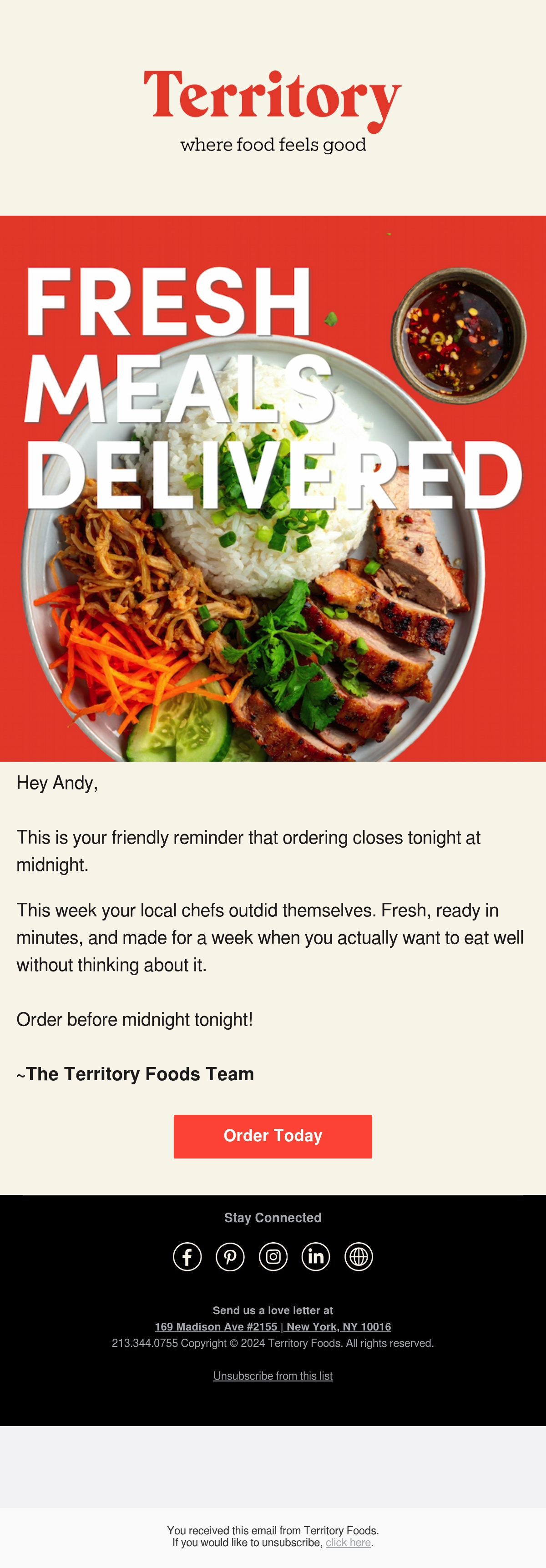 Email Inspiration from Territory Foods Thumbnail Preview