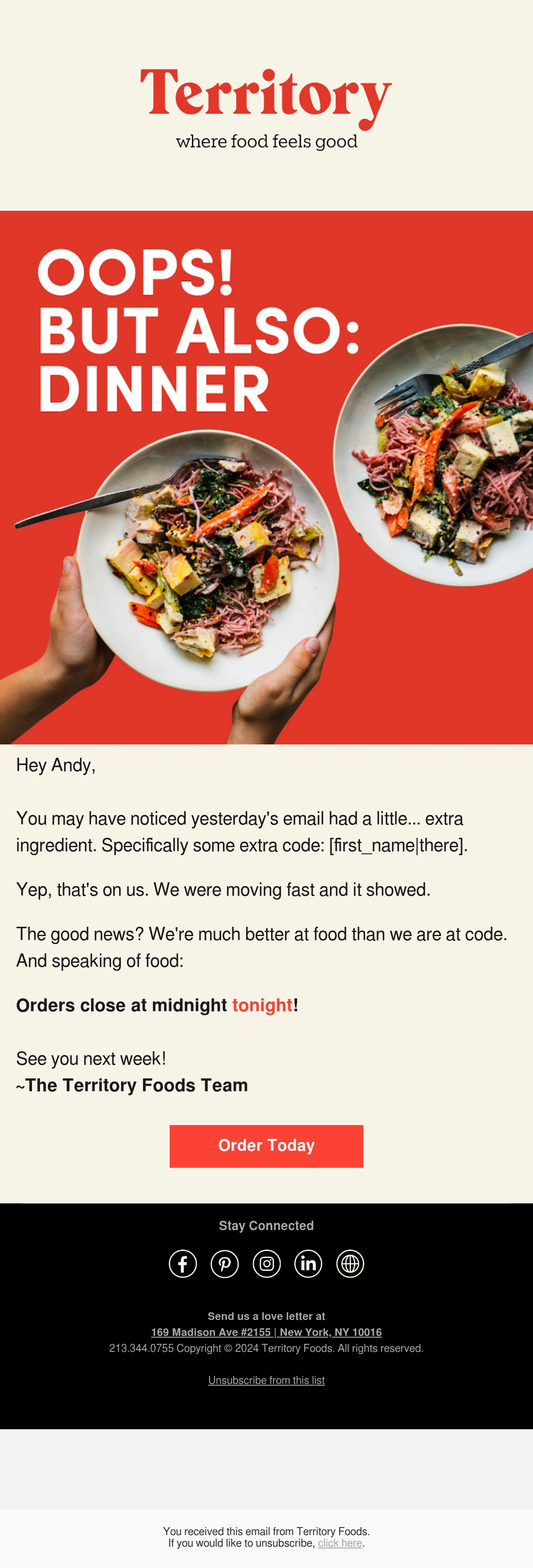 Email Inspiration from Territory Foods Thumbnail Preview