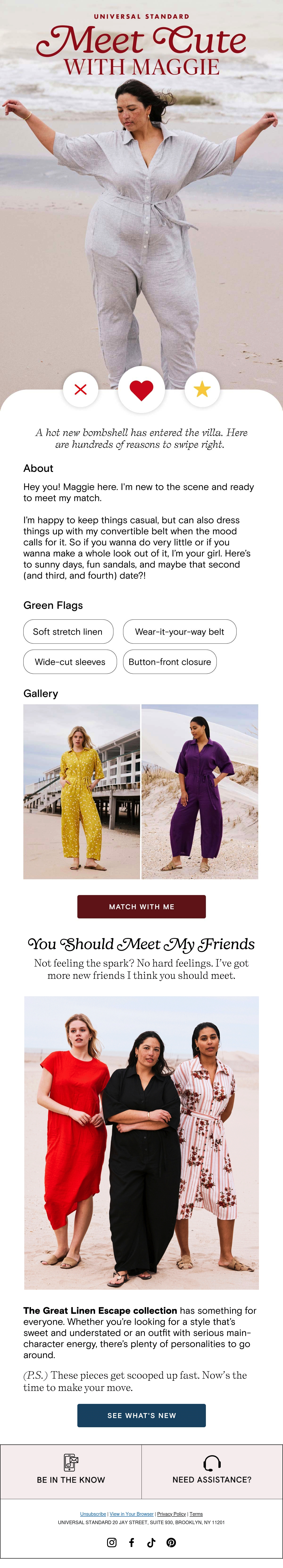 Universal Standard email: ✨ Meet Cute with the NEW Maggie Jumpsuit ✨