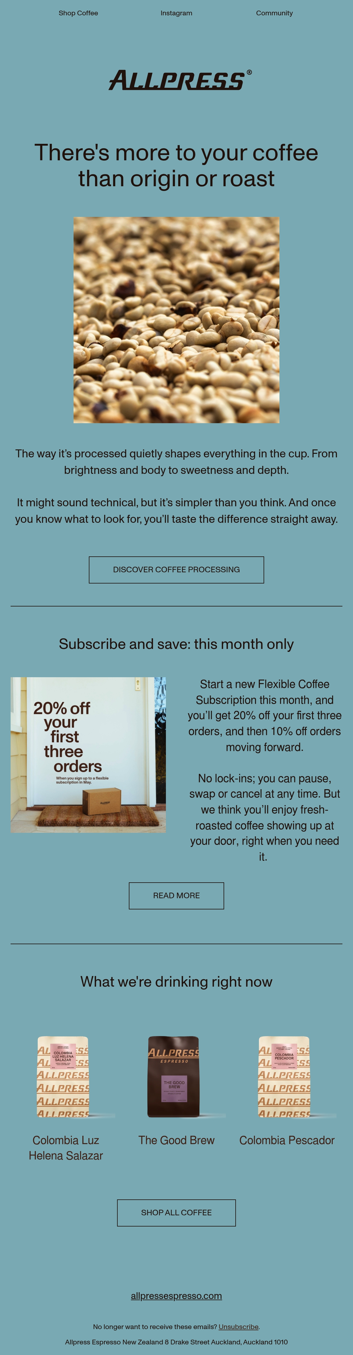 Email Inspiration from Allpress Espresso New Zealand Thumbnail Preview