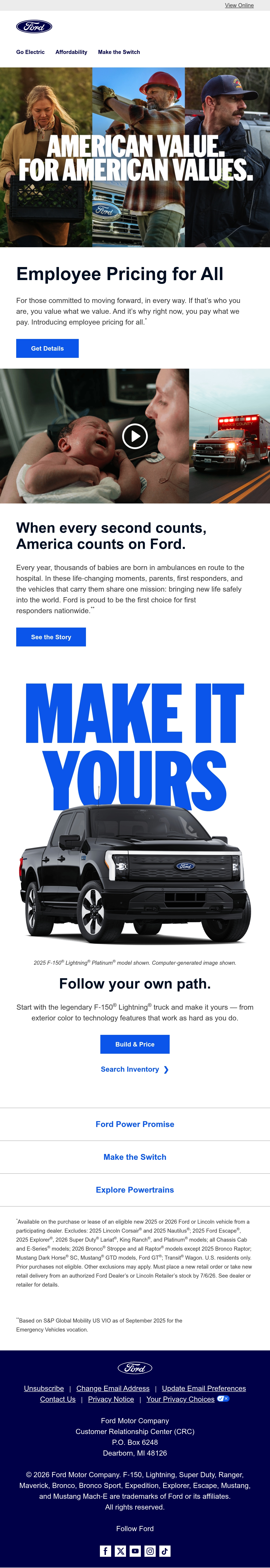 Email Inspiration from Ford Motor Company Thumbnail Preview