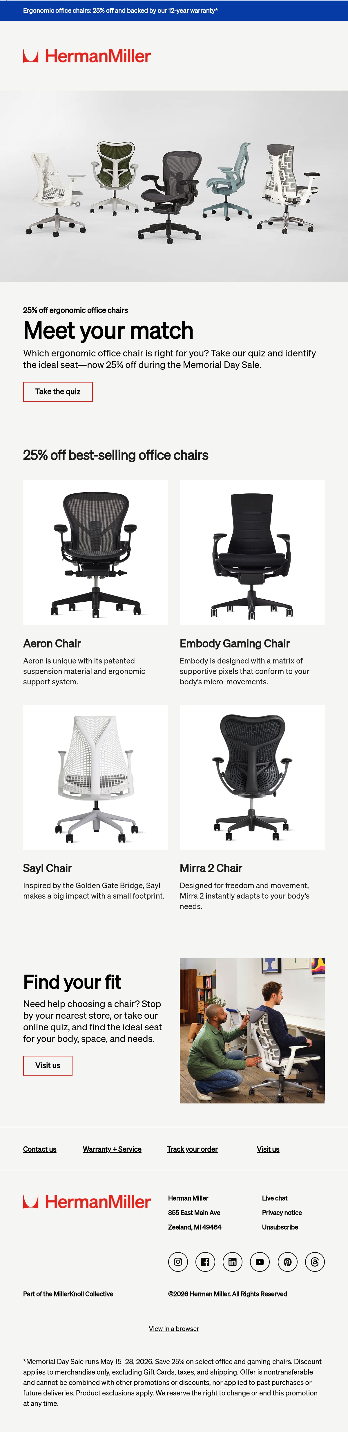 Email Inspiration from Herman Miller Thumbnail Preview