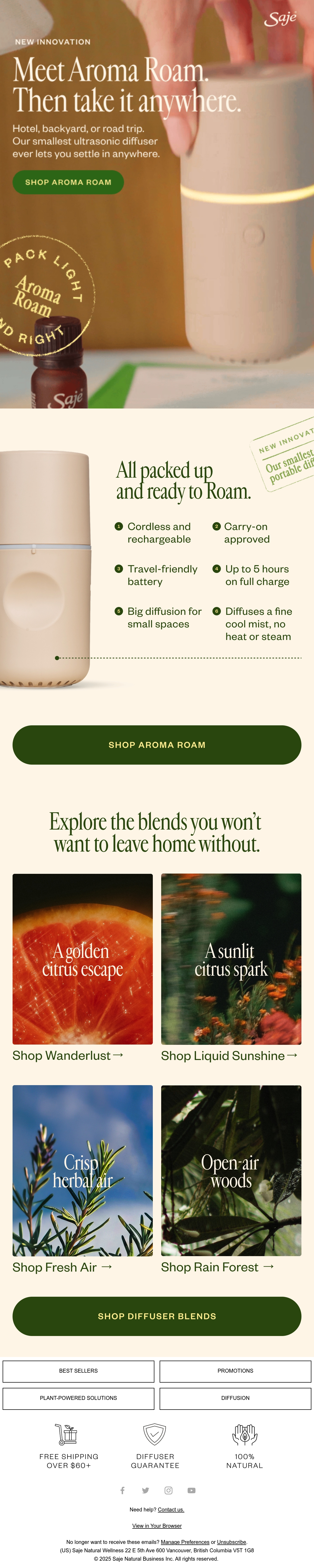 Email Inspiration from Saje Natural Wellness Thumbnail Preview