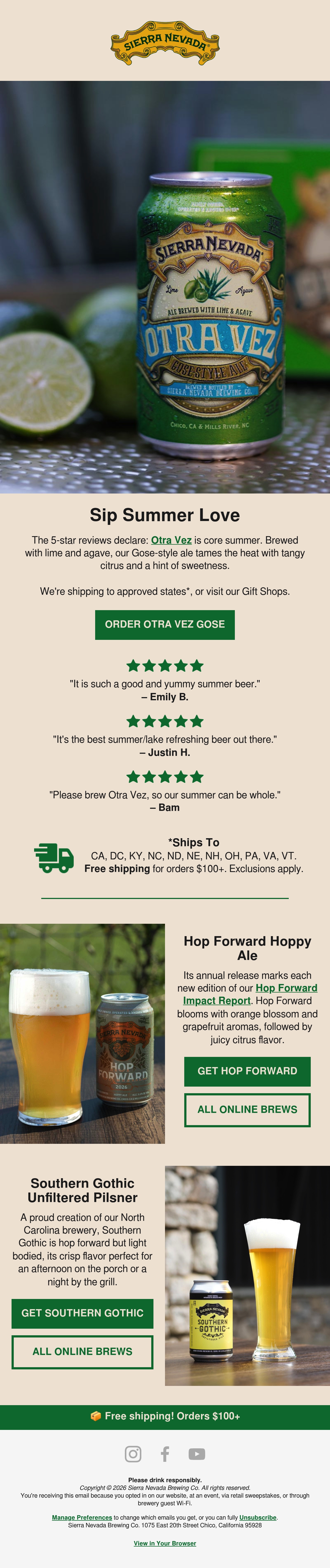 Email Inspiration from Sierra Nevada Brewing Co. Thumbnail Preview
