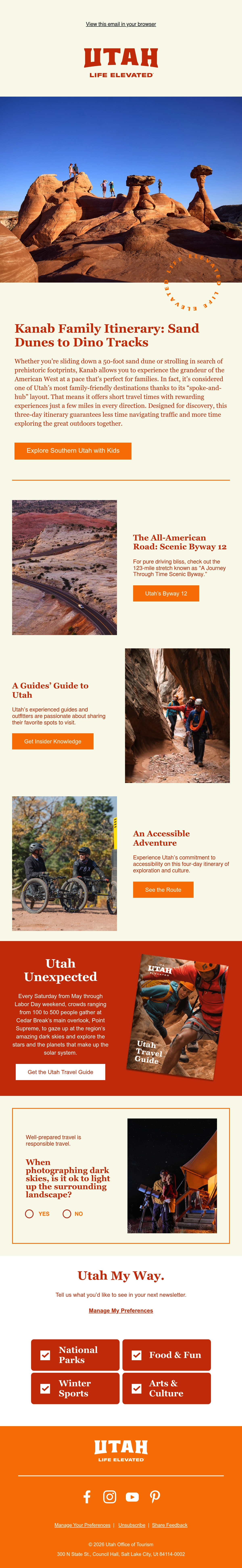 Email Inspiration from Visit Utah Thumbnail Preview