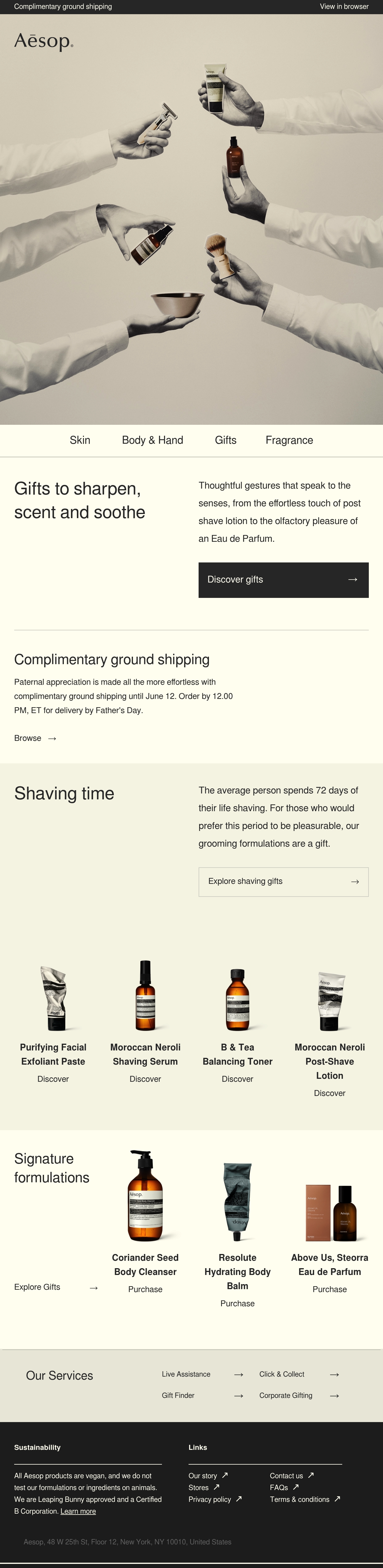 Email Inspiration from Aesop Thumbnail Preview