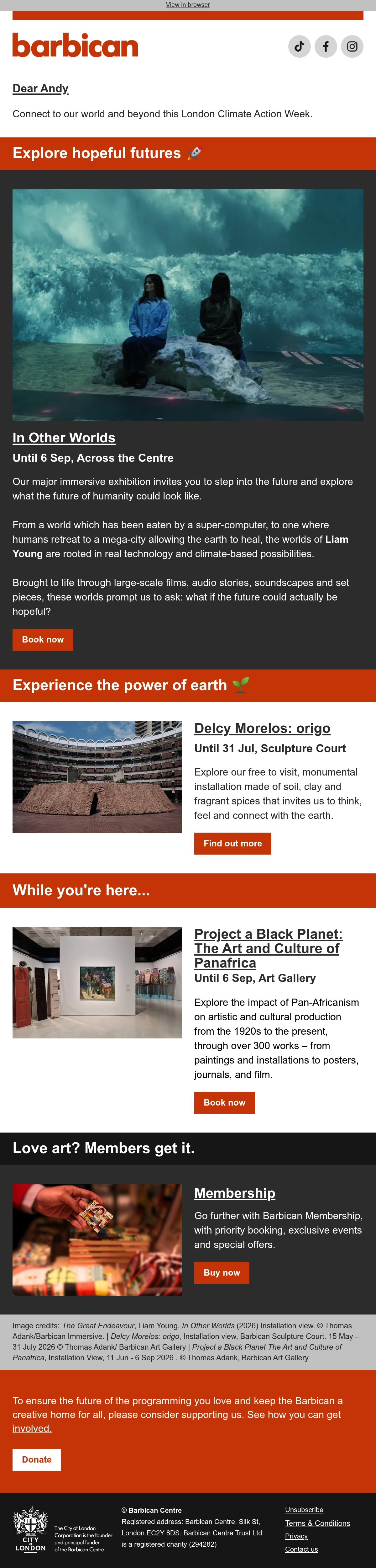Email Inspiration from Barbican Art Gallery Thumbnail Preview