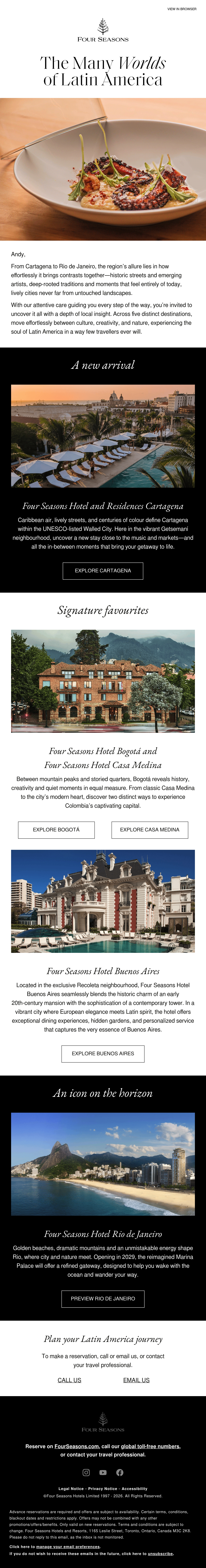 Email Inspiration from Four Seasons Thumbnail Preview
