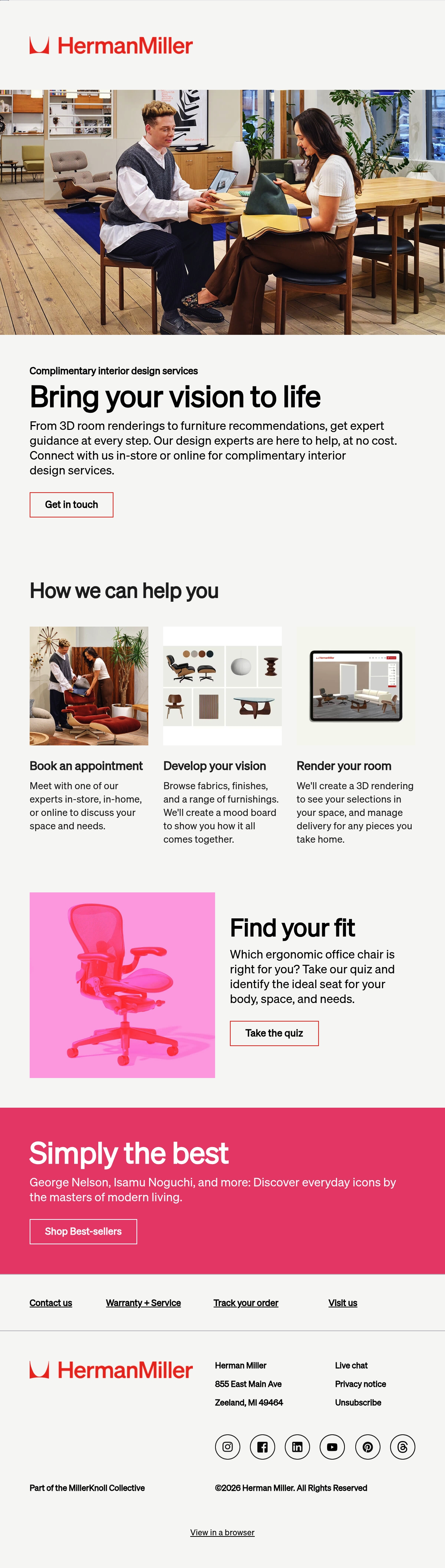 Email Inspiration from Herman Miller Thumbnail Preview