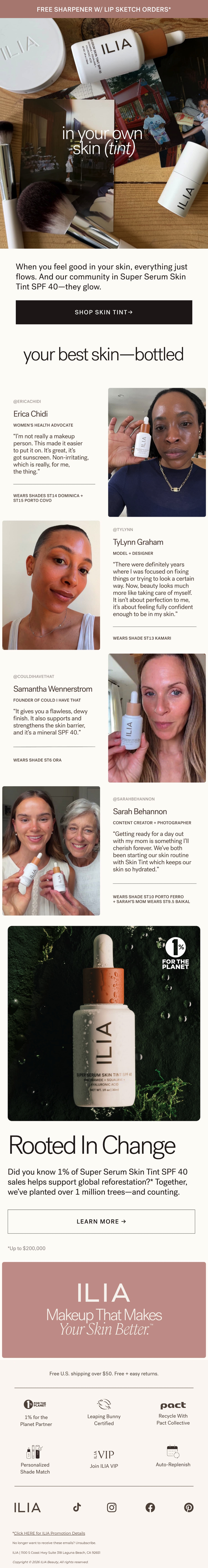 Email Inspiration from ILIA Thumbnail Preview