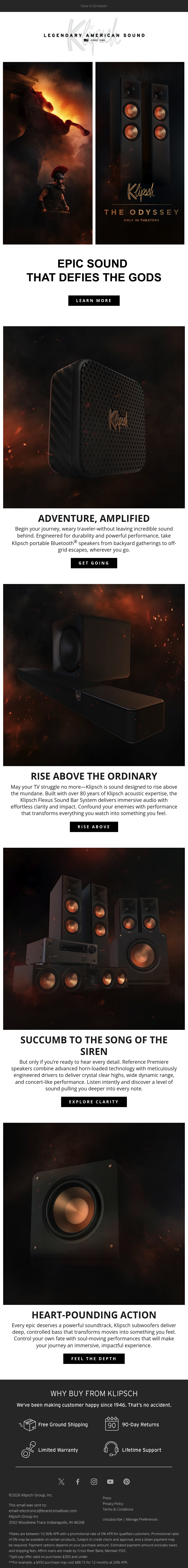 Email Inspiration from Klipsch Audio Thumbnail Preview
