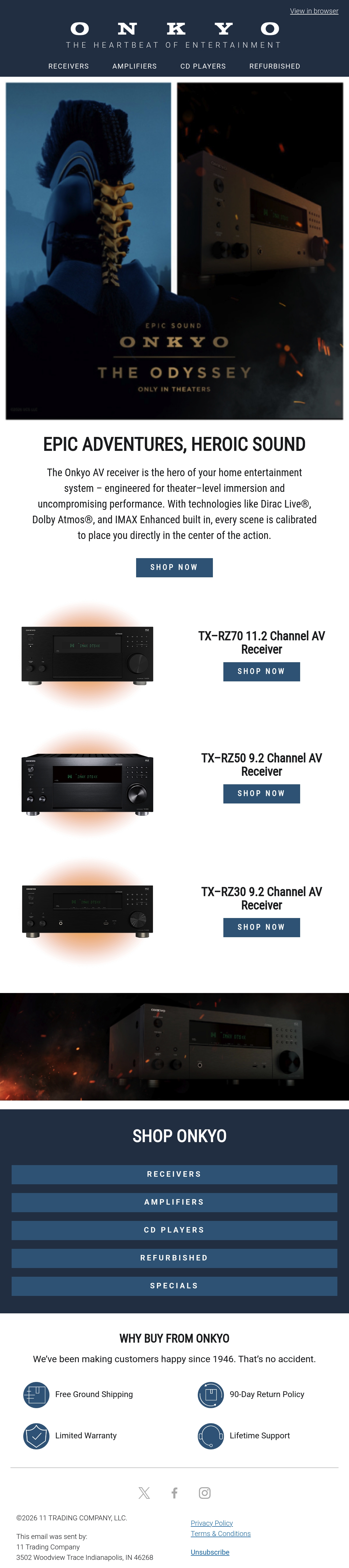 Email Inspiration from Onkyo USA Thumbnail Preview