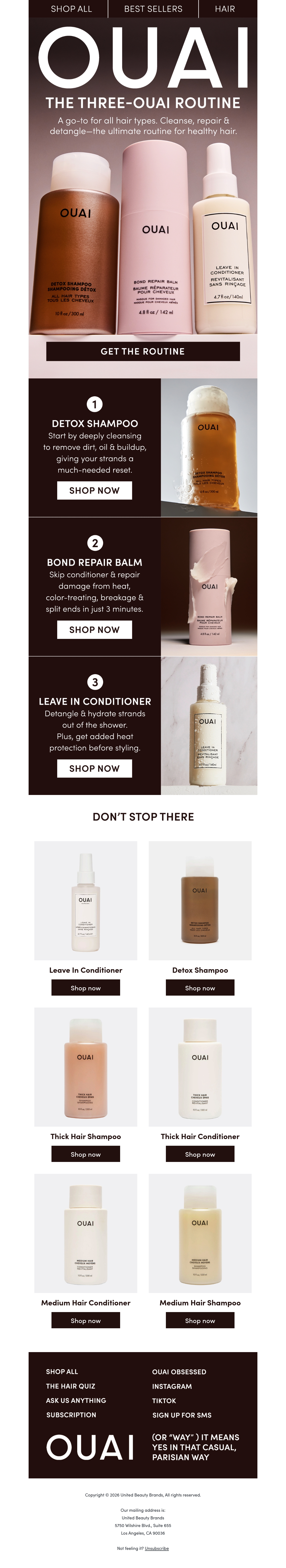 Email Inspiration from OUAI Thumbnail Preview