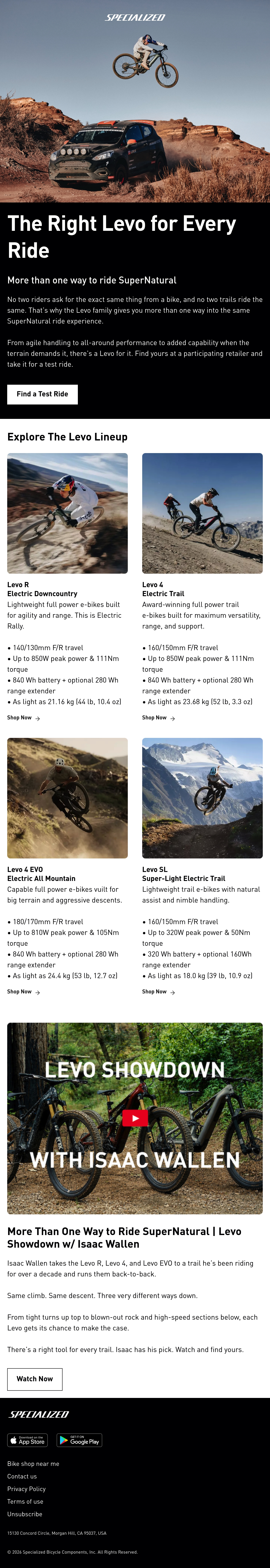 Email Inspiration from Specialized Bicycle Components Thumbnail Preview