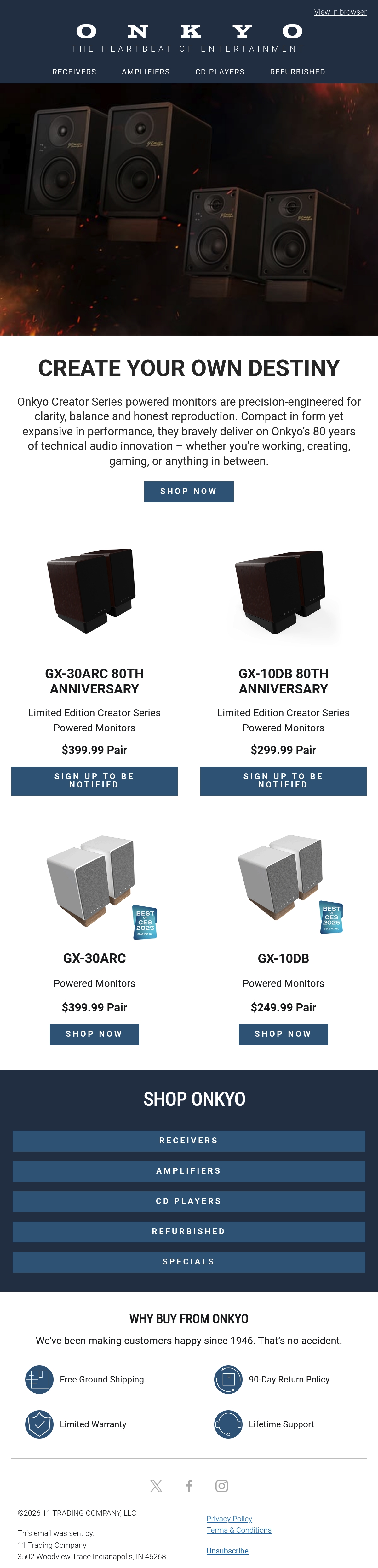 Email Inspiration from Onkyo USA Thumbnail Preview