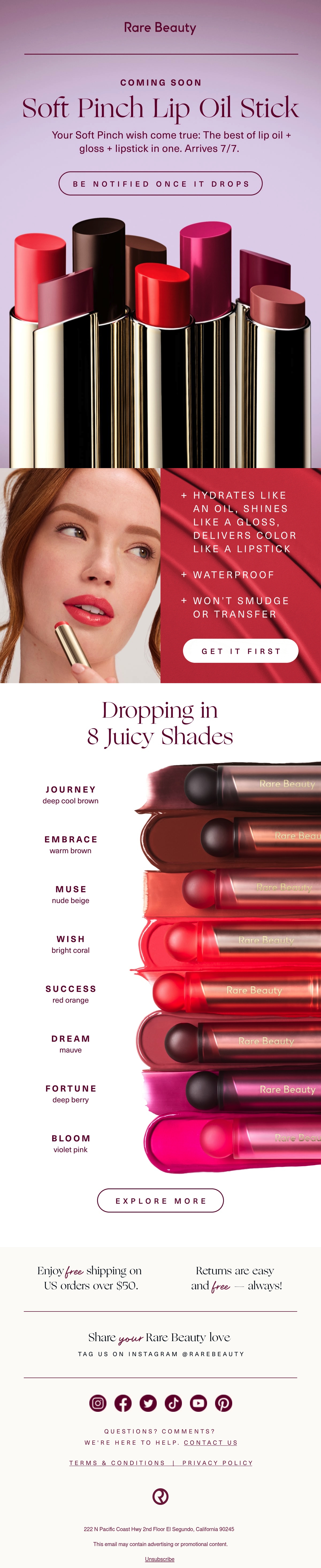 Email Inspiration from Rare Beauty Thumbnail Preview