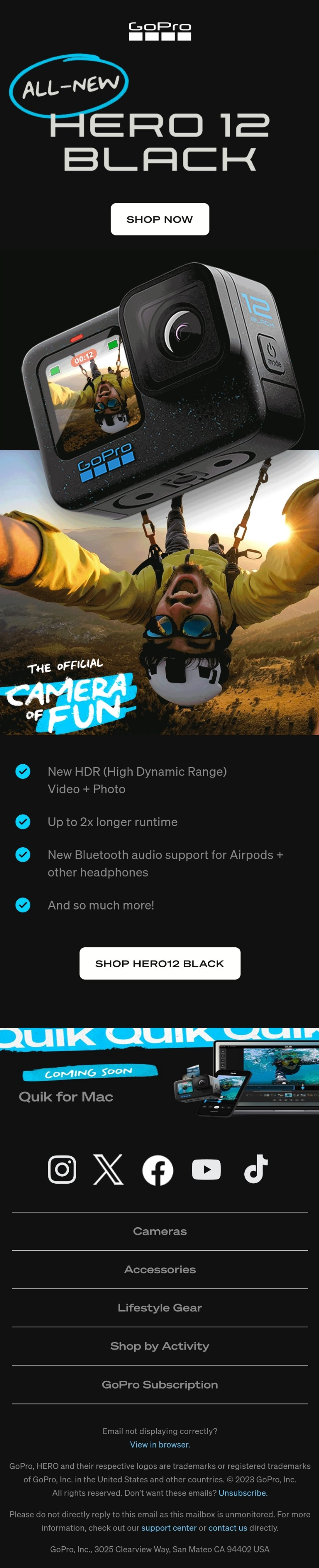 Email Design Inspiration by GoPro