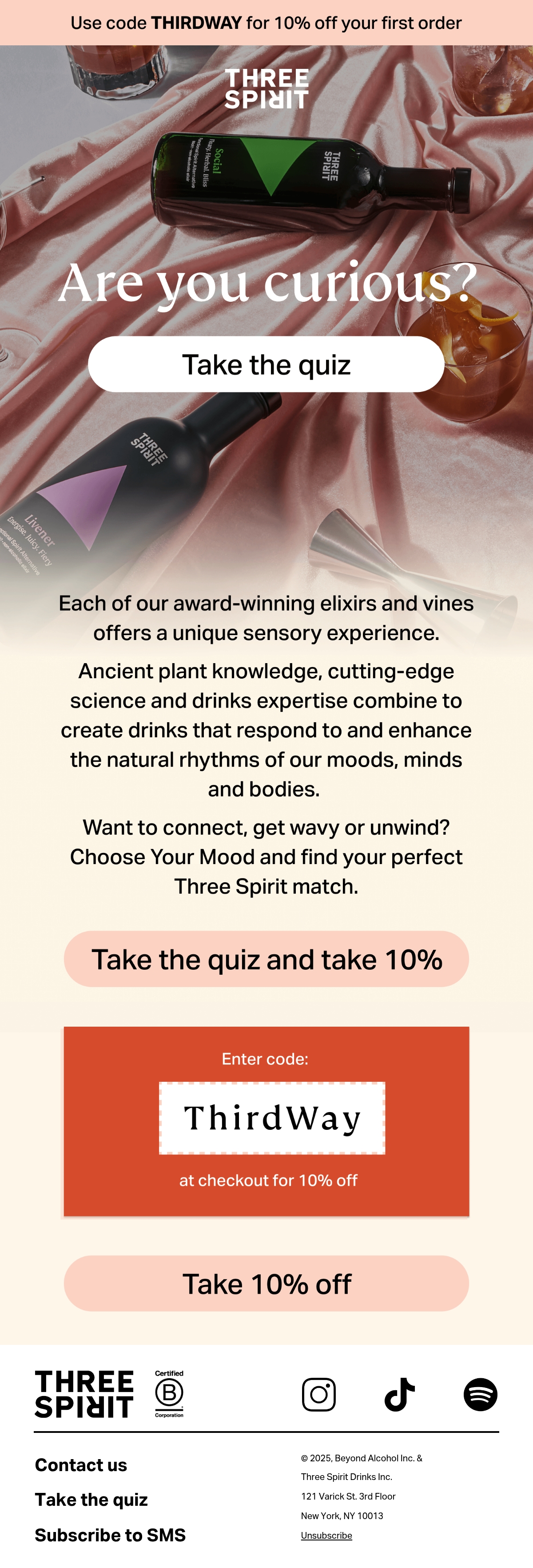 Email Design Inspiration by Three Spirit